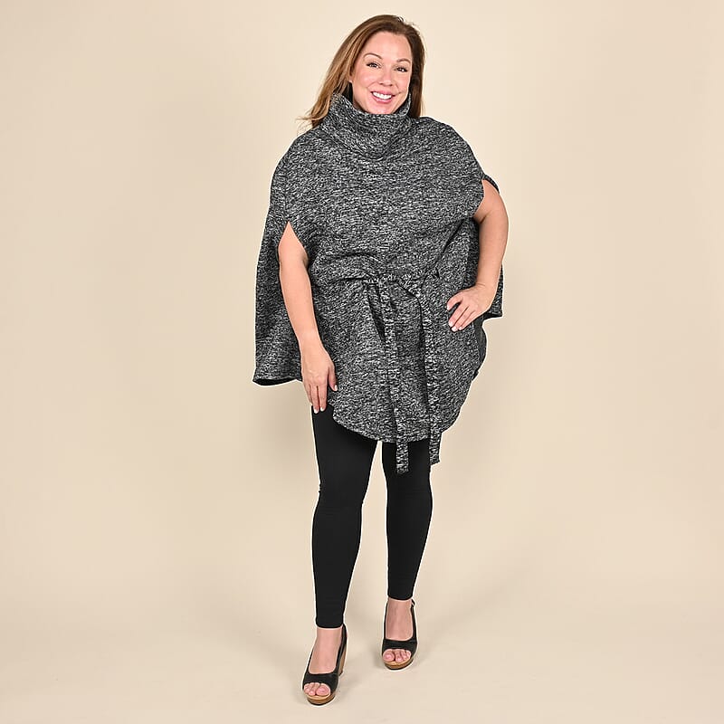 NYC Closeout Sweater Capelet - Black (One Size Fits up to XXL)