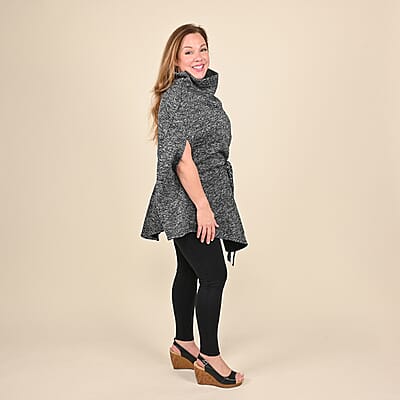 NYC Closeout Sweater Capelet - Black (One Size Fits up to XXL)