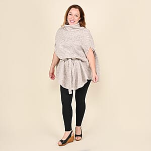 NYC Closeout Sweater Capelet - Beige (One Size Fits up to XXL)