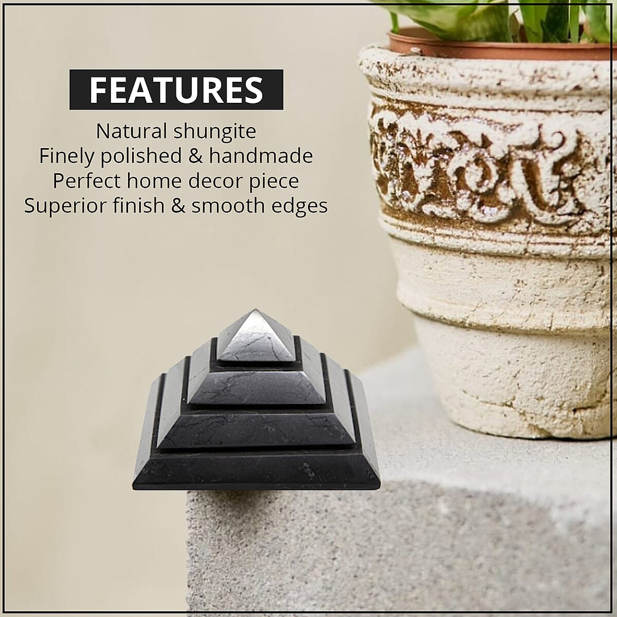Shungite Sakara Pyramid 150 MM image number 2