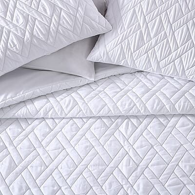 The Nesting Company- Larch 3 Piece Comforter Set - Queen (White) , Bed Comforters , Polyester Comforter , Bedding Sets , Quilt Set