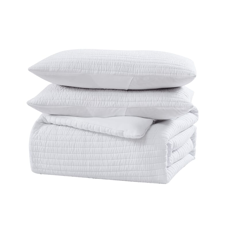 The Nesting Company - Palm 3 Piece Comforter Set - White (Queen) , Bed Comforter Blanket Set , Cozy Comforter , Bedding Set