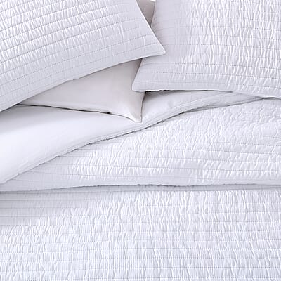 The Nesting Company - Palm 3 Piece Comforter Set - White (Queen) , Bed Comforter Blanket Set , Cozy Comforter , Bedding Set