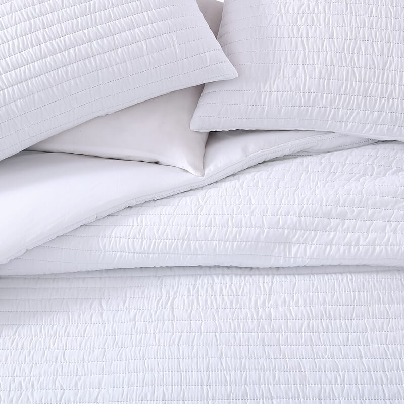 The Nesting Company - Palm 3 Piece Comforter Set - White (Queen) , Bed Comforter Blanket Set , Cozy Comforter , Bedding Set