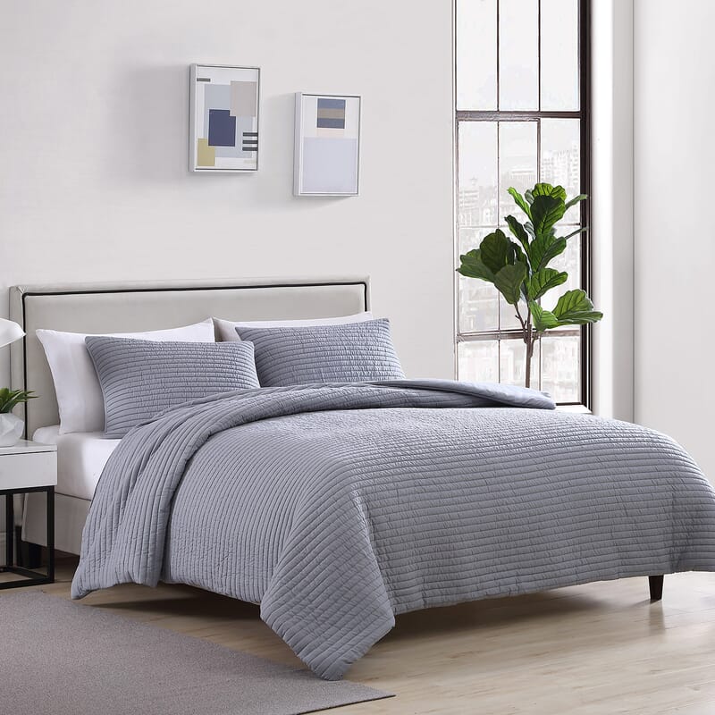 The Nesting Company - Palm 3 Piece Comforter Set - Charcoal (King) , Bed Comforter Blanket Set , Cozy Comforter , Bedding Set