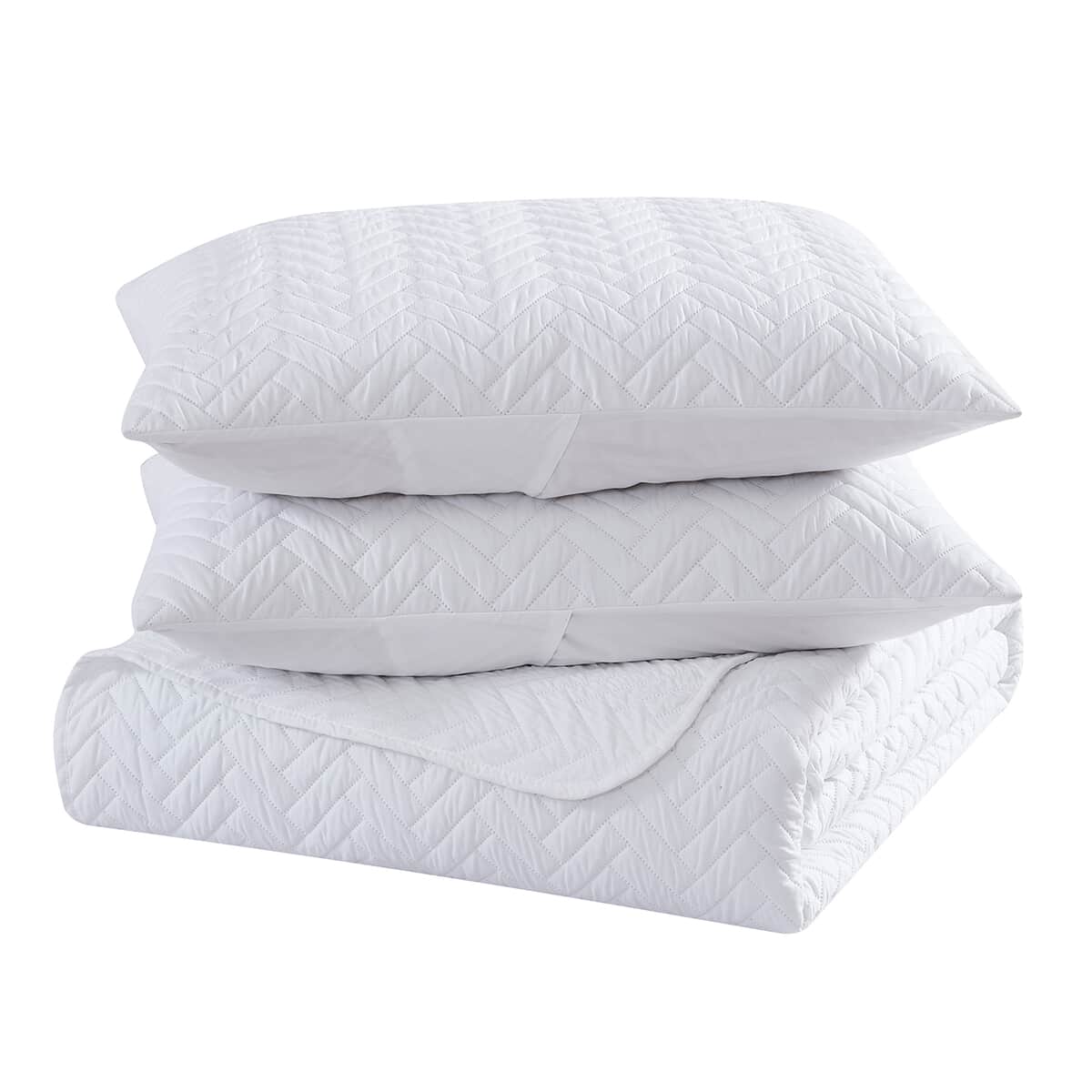 The Nesting Company- Birch 3 Piece Quilt Set - White (Queen) | Bed Comforter Set | Bedding Set image number 4