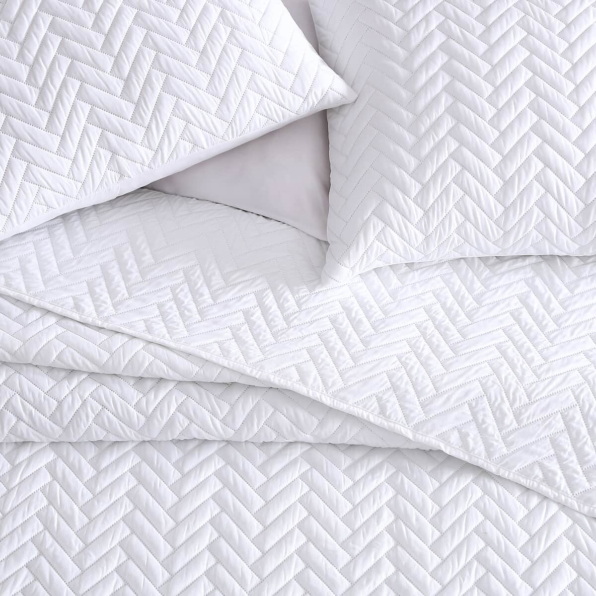 The Nesting Company- Birch 3 Piece Queen Quilt Set White image number 5