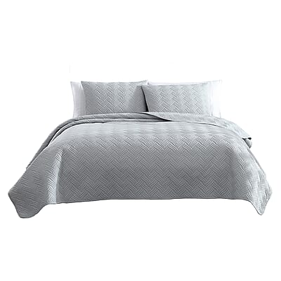 The Nesting Company- Willow 3 Piece Queen Quilt Set Gray | Bed Comforters | Polyester Comforter | Bedding Sets
