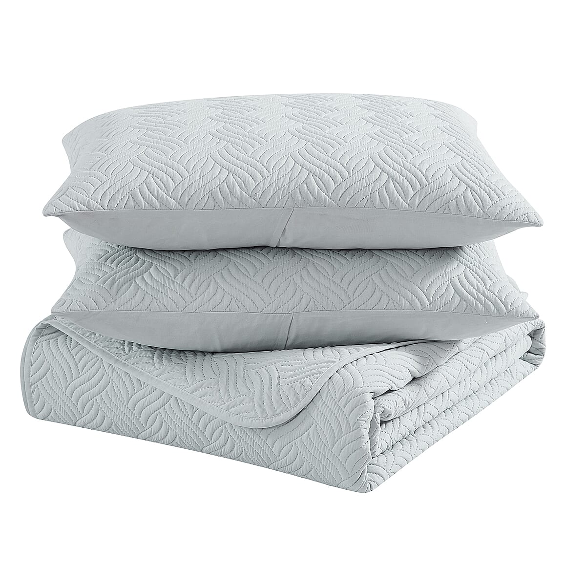 The Nesting Company- Willow 3 Piece King Quilt Set Gray , Bed Comforters , Polyester Comforter , Bedding Sets image number 4