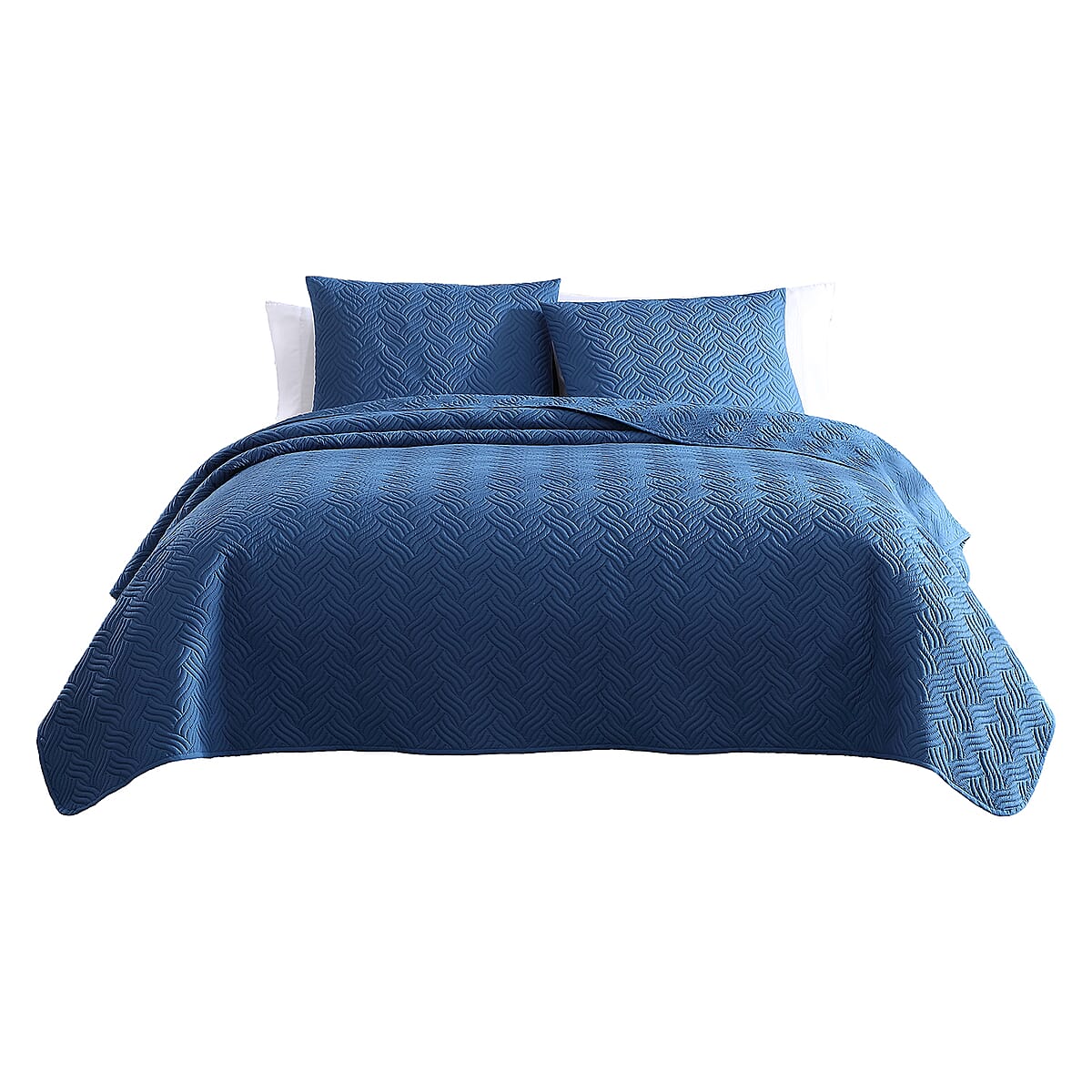 The Nesting Company- Willow 3 Piece King Quilt Set Slate | Bed Comforters | Polyester Comforter | Bedding Sets image number 3