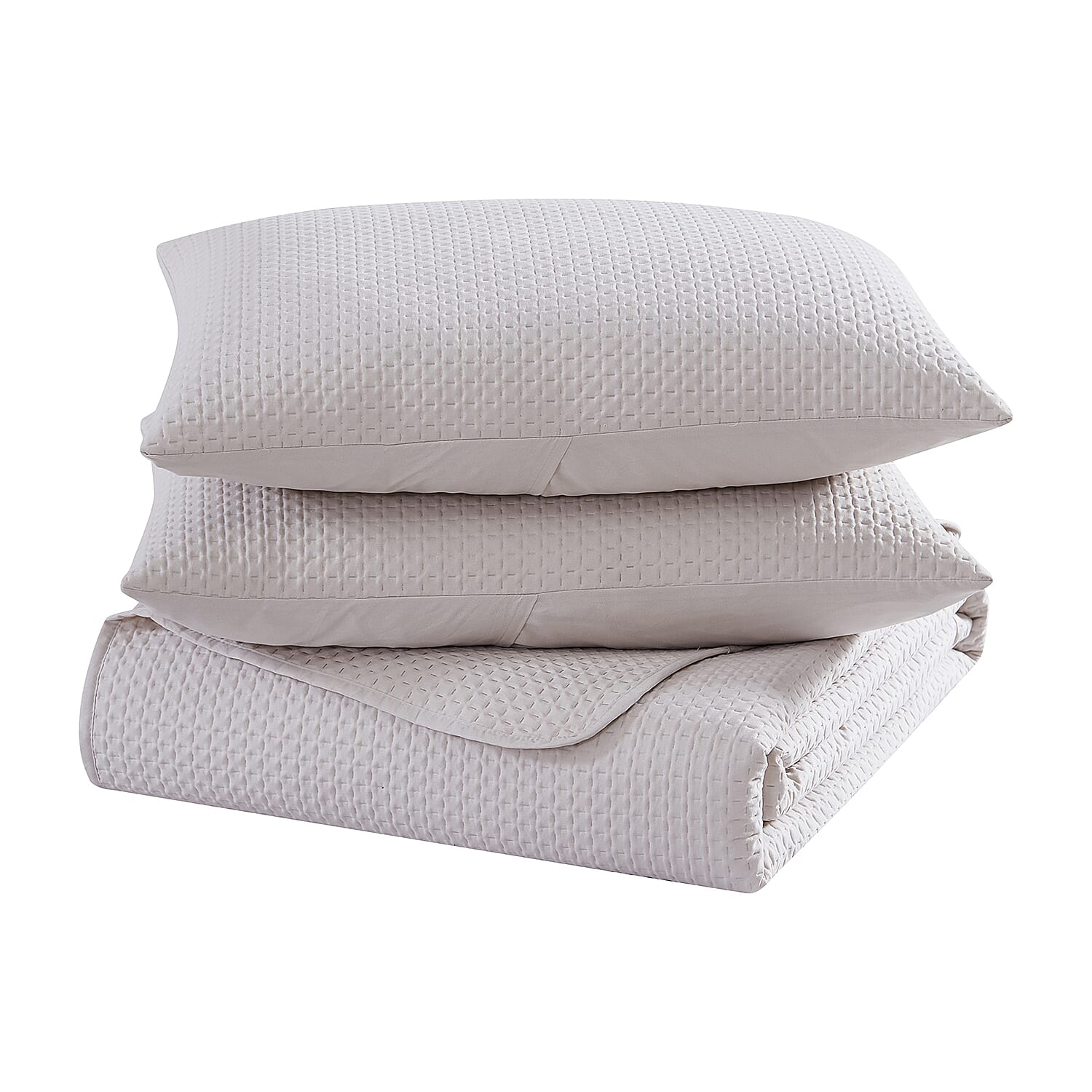 The Nesting Company- Aspen 3 Piece Queen Quilt Set Taupe , Microfiber Quilt Set , Bed Comforter Set , Bedding Set
