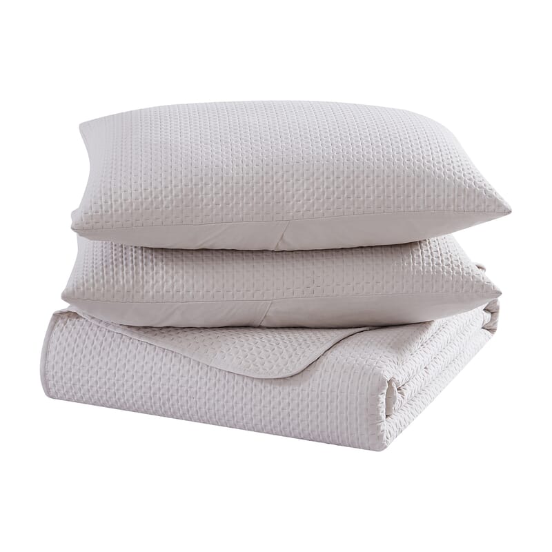 The Nesting Company- Aspen 3 Piece Queen Quilt Set Taupe , Microfiber Quilt Set , Bed Comforter Set , Bedding Set