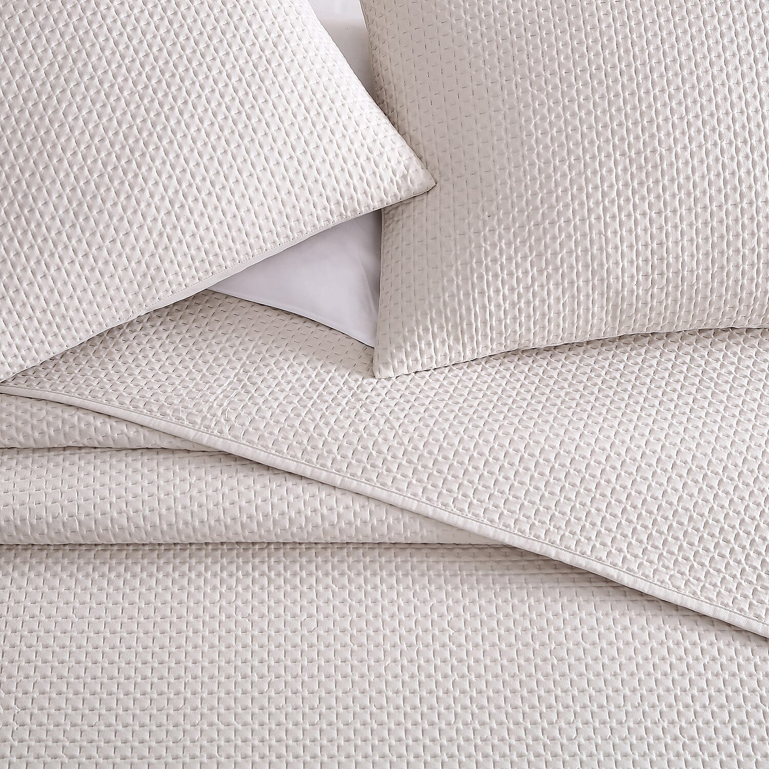 The Nesting Company- Aspen 3 Piece Queen Quilt Set Taupe , Microfiber Quilt Set , Bed Comforter Set , Bedding Set