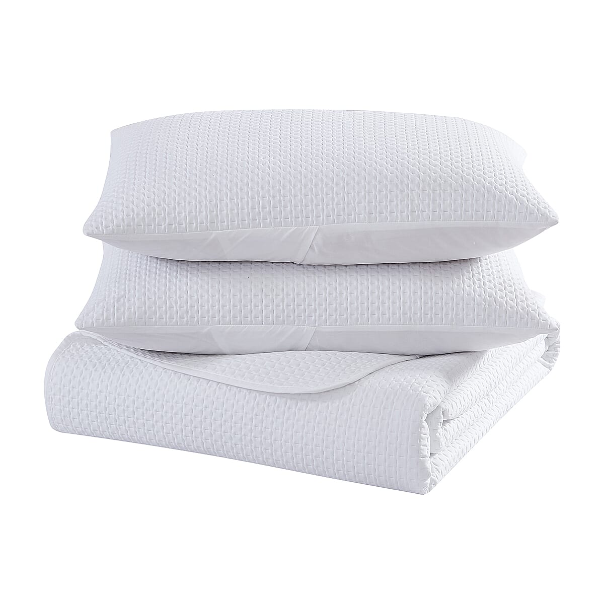 The Nesting Company- Aspen 3 Piece King Quilt Set White , Microfiber Quilt Set , Bed Comforter Set , Bedding Set image number 4