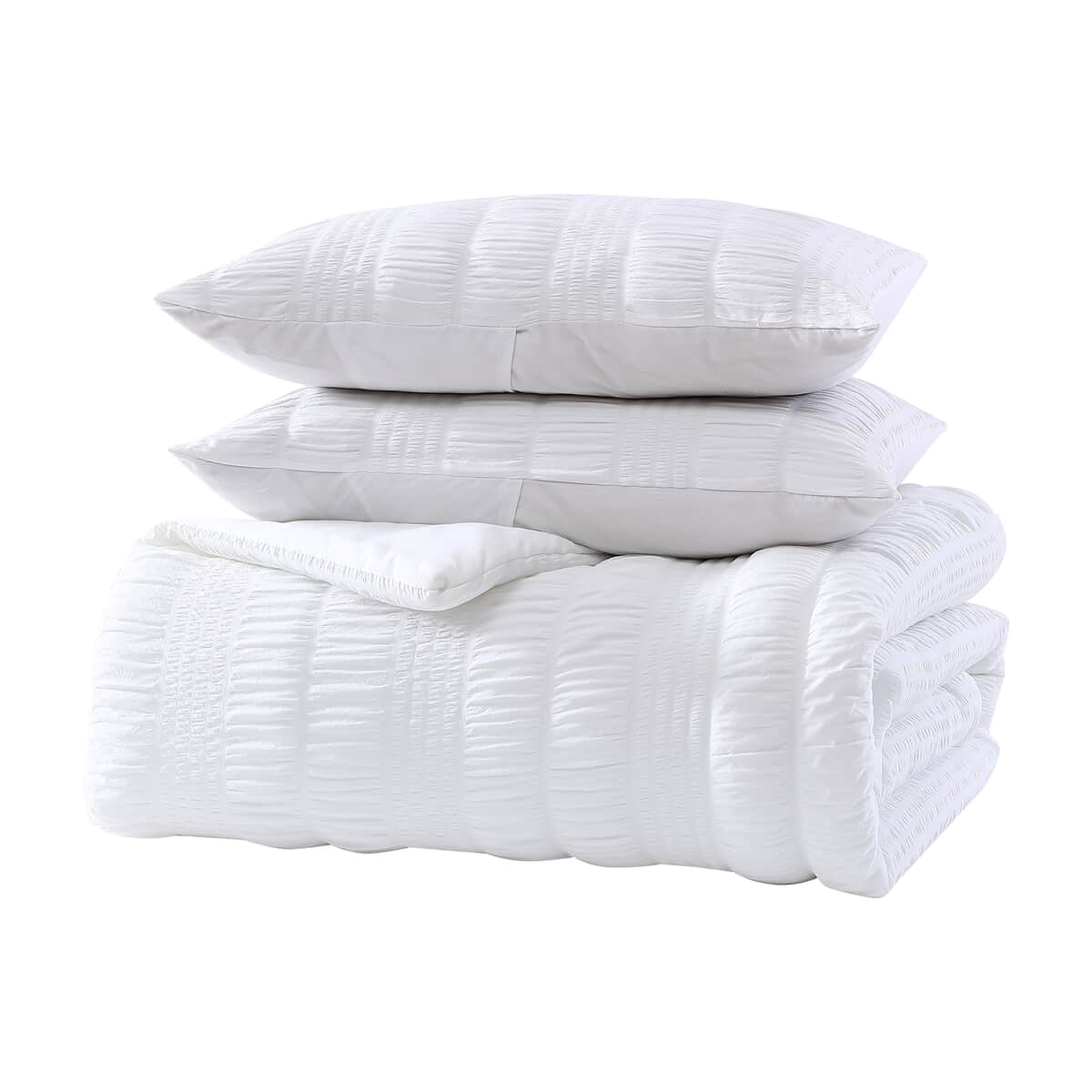 The Nesting Company- Elm 3 Piece Comforter Set - Queen (White) | Bed Comforter Blanket Set | Cozy Comforter | Bedding Set image number 4