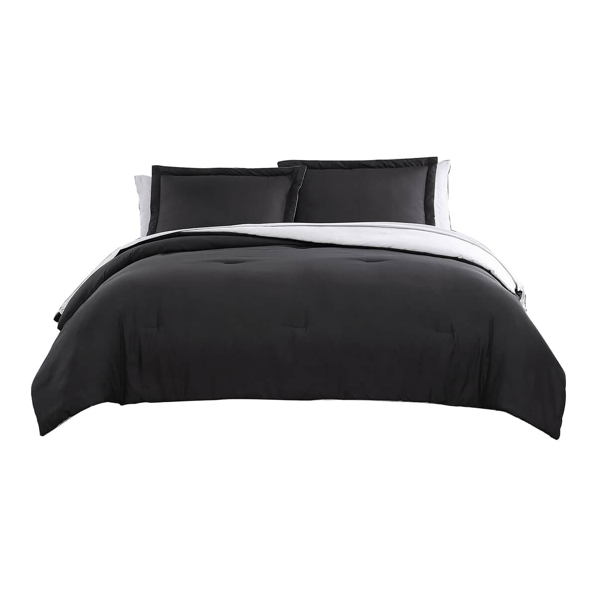 The Nesting Company - Chestnut Reversible 7 Piece Bed in a bag Comforter Set - Black & Gray (Queen) | Bed Comforters | Polyester Comforter | Bedding Sets | Quilt Set image number 3