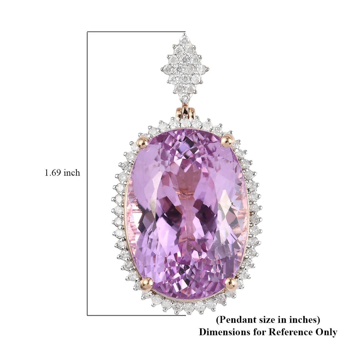 LUXORO 10K Rose Gold AAA Patroki Kunzite and Diamond G-H I3 Pendant 7 Grams 52.75 ctw image number 5