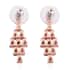 Padparadscha Tourmaline Dangle Earrings in Vermeil Rose Gold Over Sterling Silver 3.30 ctw image number 3