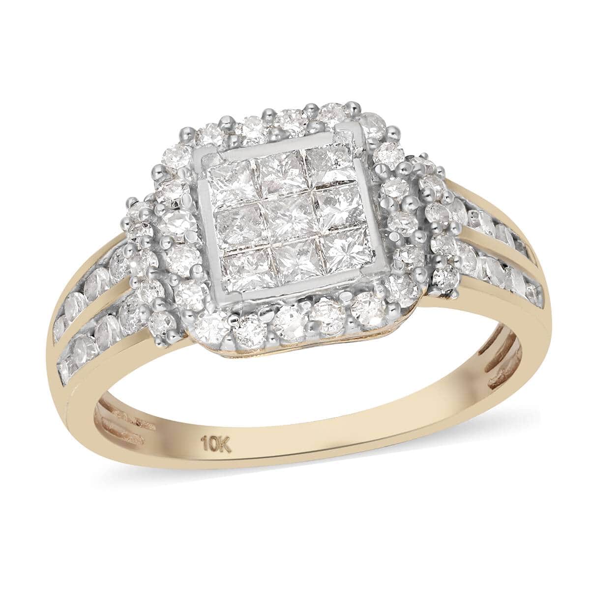 SGL Certified 10K Yellow Gold G-H I3 Diamond Ring (Size 8.0) 3.15 Grams 1.00 ctw image number 0