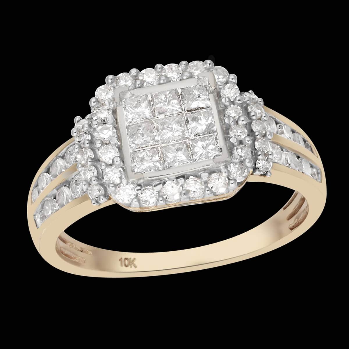 SGL Certified 10K Yellow Gold G-H I3 Diamond Ring (Size 8.0) 3.15 Grams 1.00 ctw image number 1