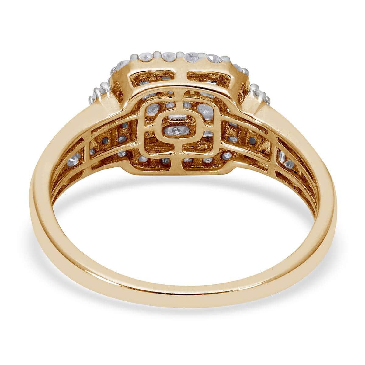 SGL Certified 10K Yellow Gold G-H I3 Diamond Ring (Size 8.0) 3.15 Grams 1.00 ctw image number 4