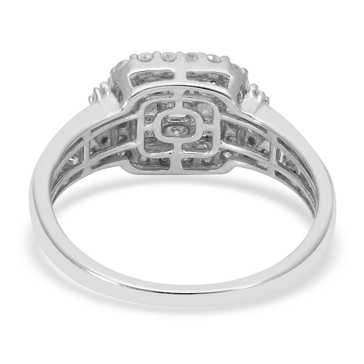 SGL Certified 10K White Gold G-H I3 Diamond Ring (Size 10.0) 3.15 Grams 1.00 ctw image number 4
