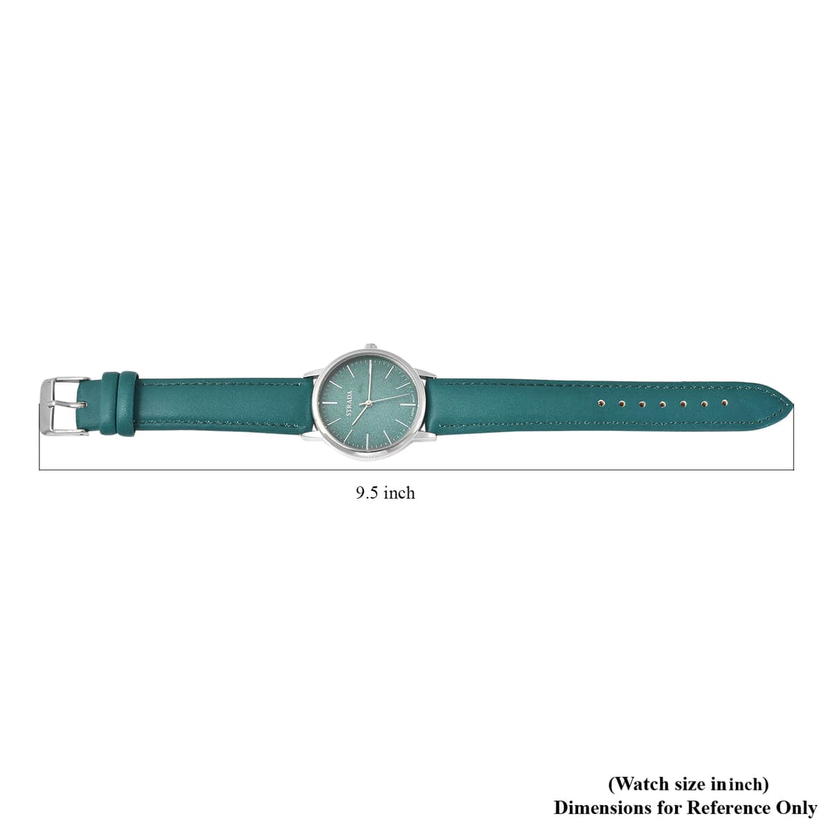 Strada Japanese Movement Watch with Green Stardust Dial and Green Faux Leather Strap image number 6