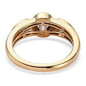 Tanzanite 0.79 ctw Fancy Ring in 14K YG Plated Sterling Silver (Size 10)