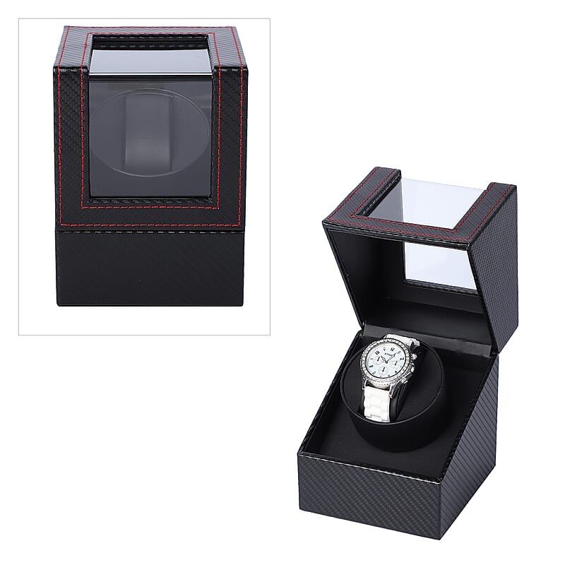 Black Automatic Rotating Watch Winder Box 2xAA Battery (not included)