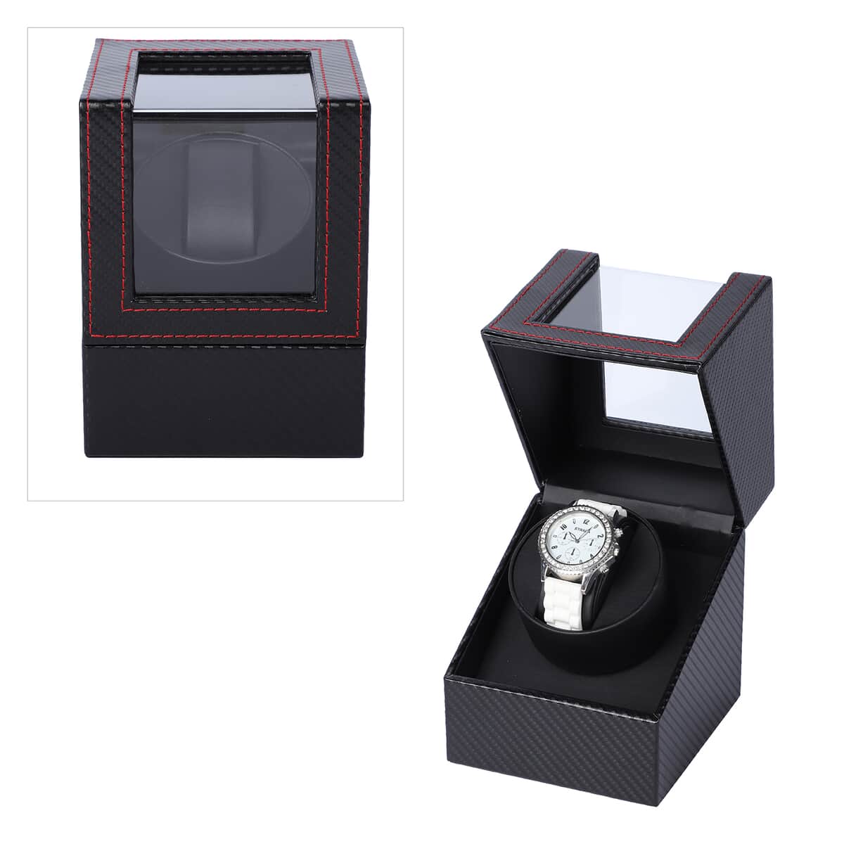 Black Automatic Rotating Watch Winder Box 2xAA Battery (not included) image number 0
