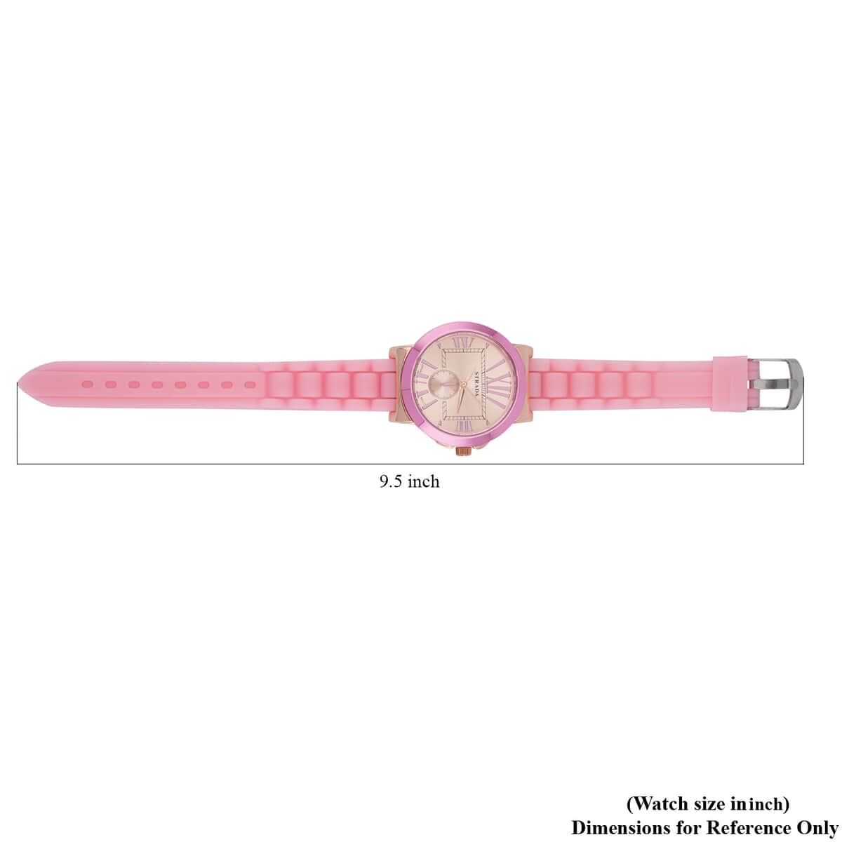 Strada Japanese Movement Watch with Rose Gold Dial and Pink Silicone Strap (38 mm) image number 6