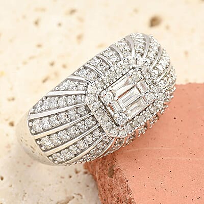 Diamond 1.00 ctw Ring in 10K White Gold (Size 10.0) 4.85 Grams