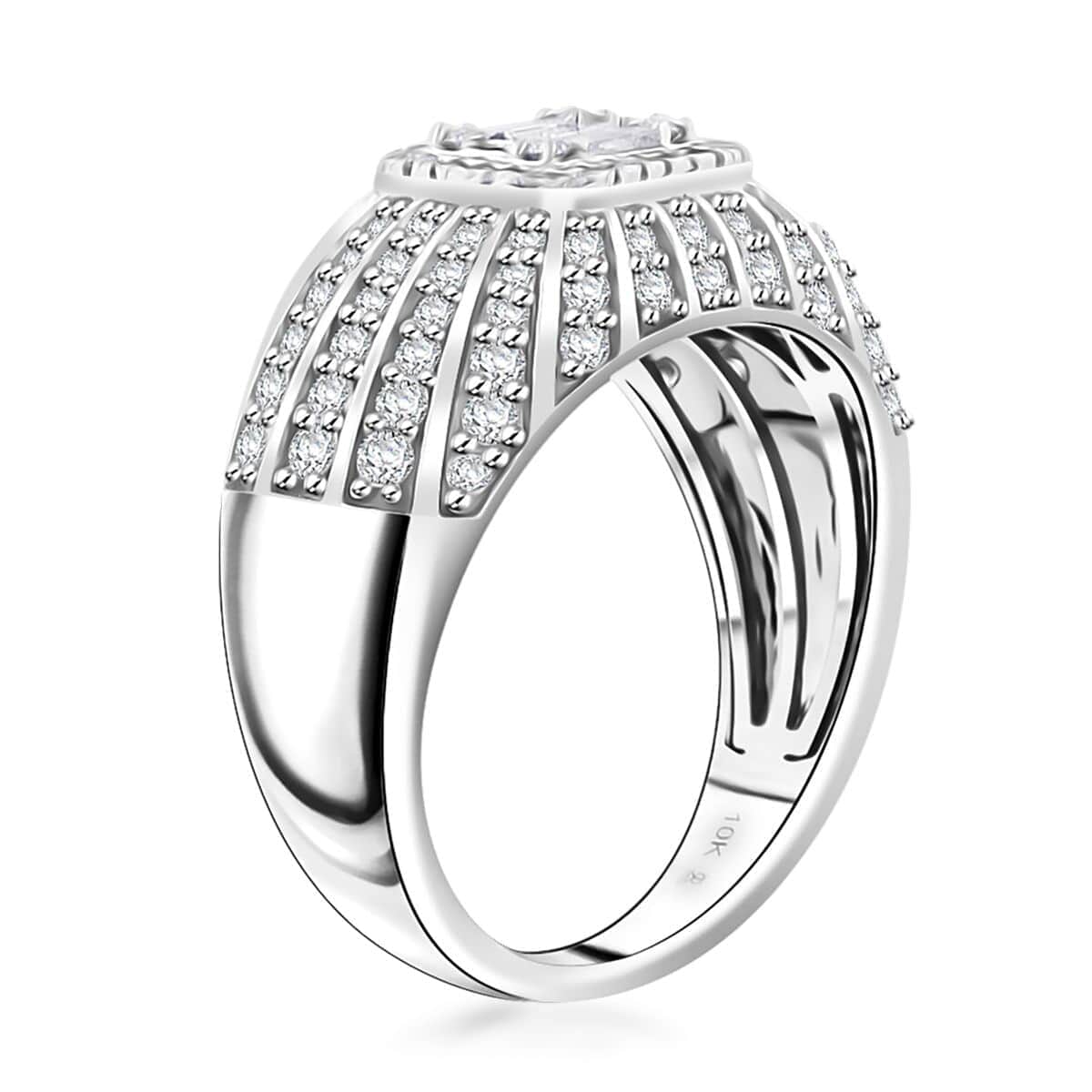 Diamond 1.00 ctw Ring in 10K White Gold 4.85 Grams image number 3