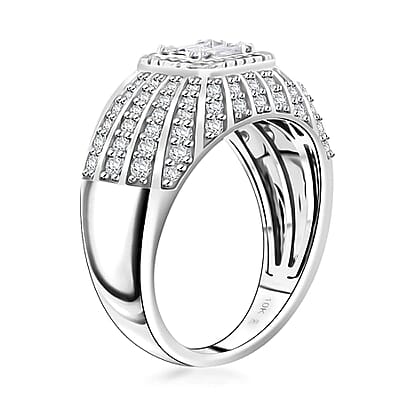 Diamond 1.00 ctw Ring in 10K White Gold (Size 10.0) 4.85 Grams