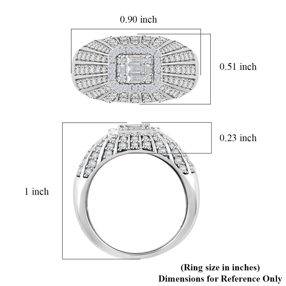 Diamond 1.00 ctw Ring in 10K White Gold 4.85 Grams image number 5