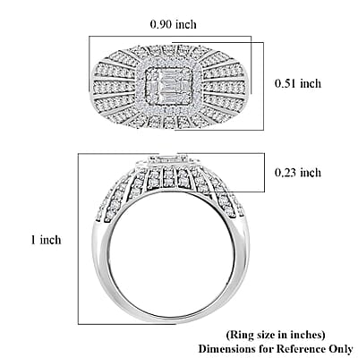 Diamond 1.00 ctw Ring in 10K White Gold (Size 10.0) 4.85 Grams
