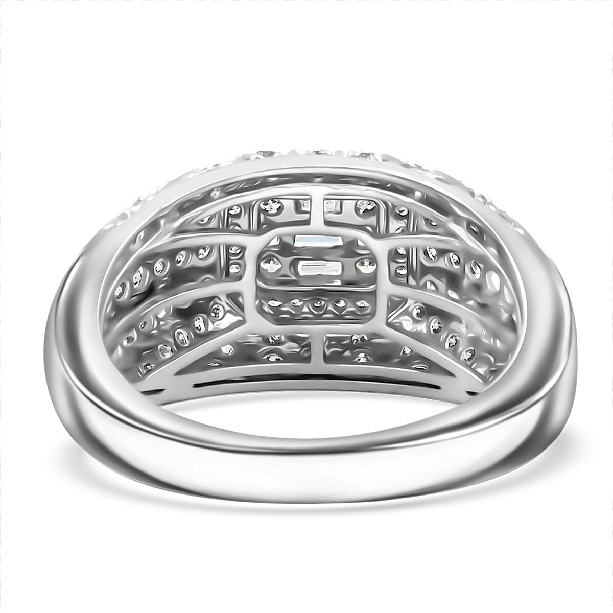 Diamond 1.00 ctw Ring in 10K White Gold (Size 5.0) 4.85 Grams image number 4