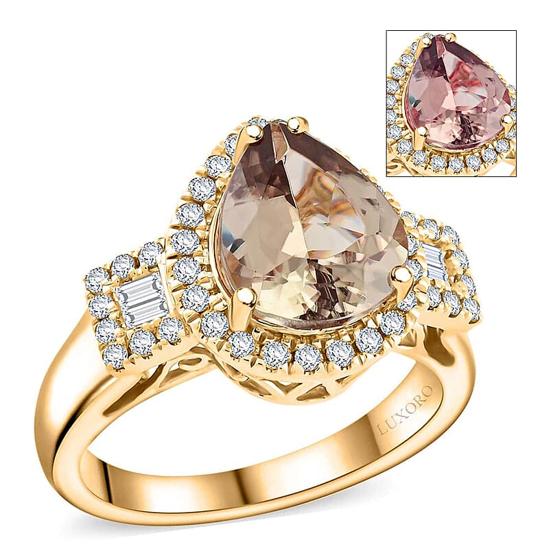Certified & Appraised Luxoro AAA Turkizite, Diamond Ring in 14K Yellow Gold 3.15 ctw (Size 10.0)