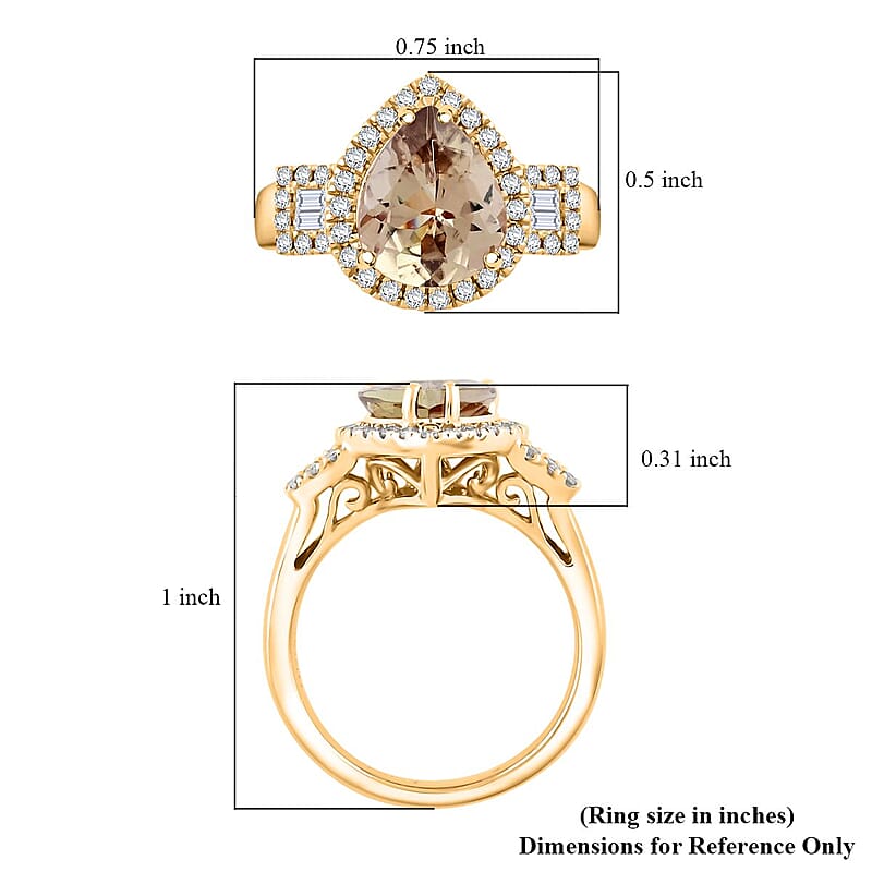 Certified & Appraised Luxoro AAA Turkizite, Diamond Ring in 14K Yellow Gold 3.15 ctw (Size 6.0)