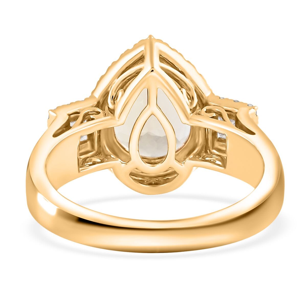 Certified & Appraised Luxoro AAA Turkizite and G-H I2 Diamond 3.15 ctw Ring in 14K Yellow Gold (Size 8.0) 5.85 Grams (Del. in 10-15 Days) image number 4