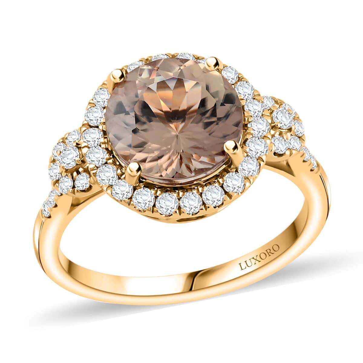 Luxoro AAA Turkizite and G-H I2 Diamond 4.00 ctw Ring in 14K Yellow Gold (Size 10.0) 4.15 Grams image number 0