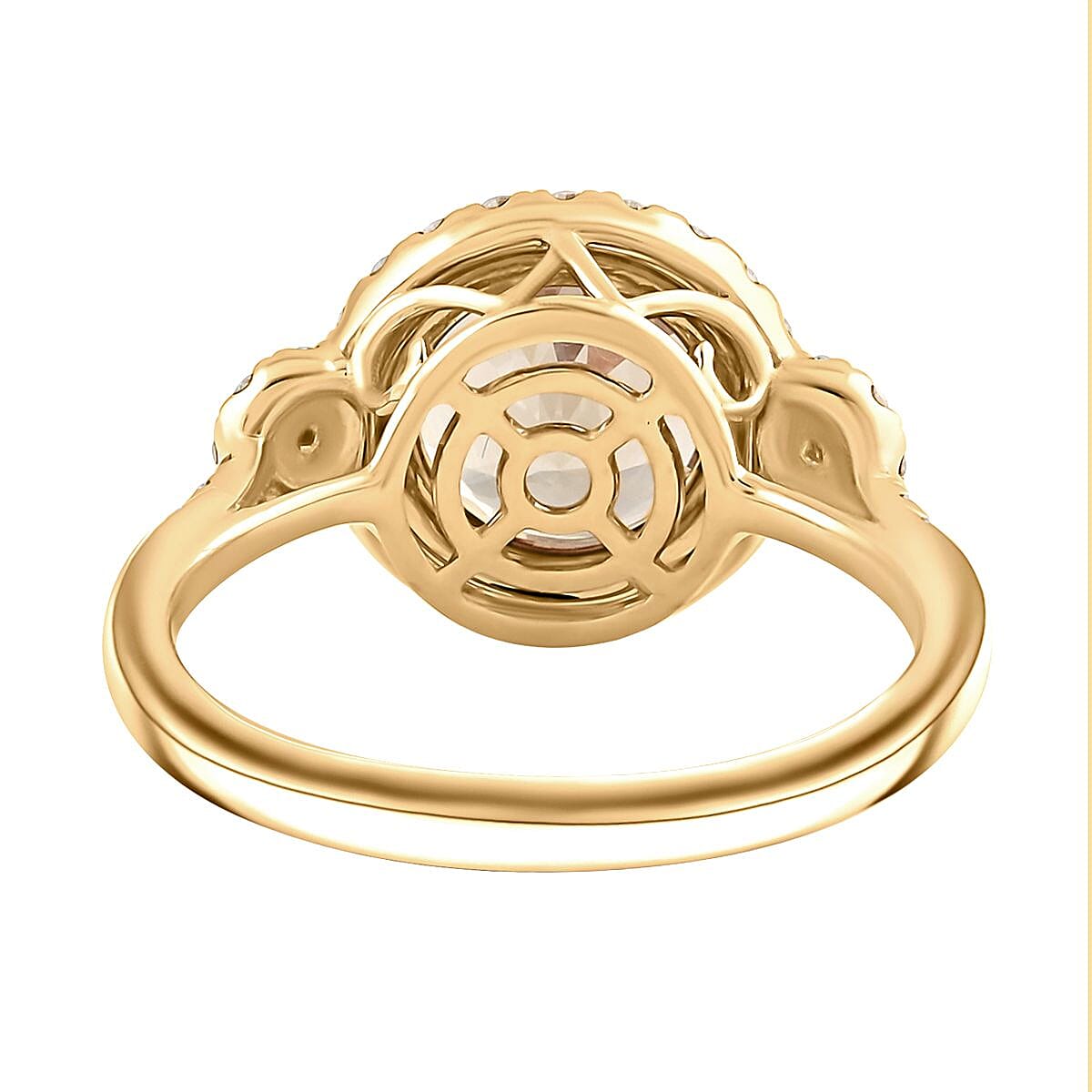 Luxoro AAA Turkizite and G-H I2 Diamond 4.00 ctw Ring in 14K Yellow Gold (Size 6.5) 4.15 Grams image number 4