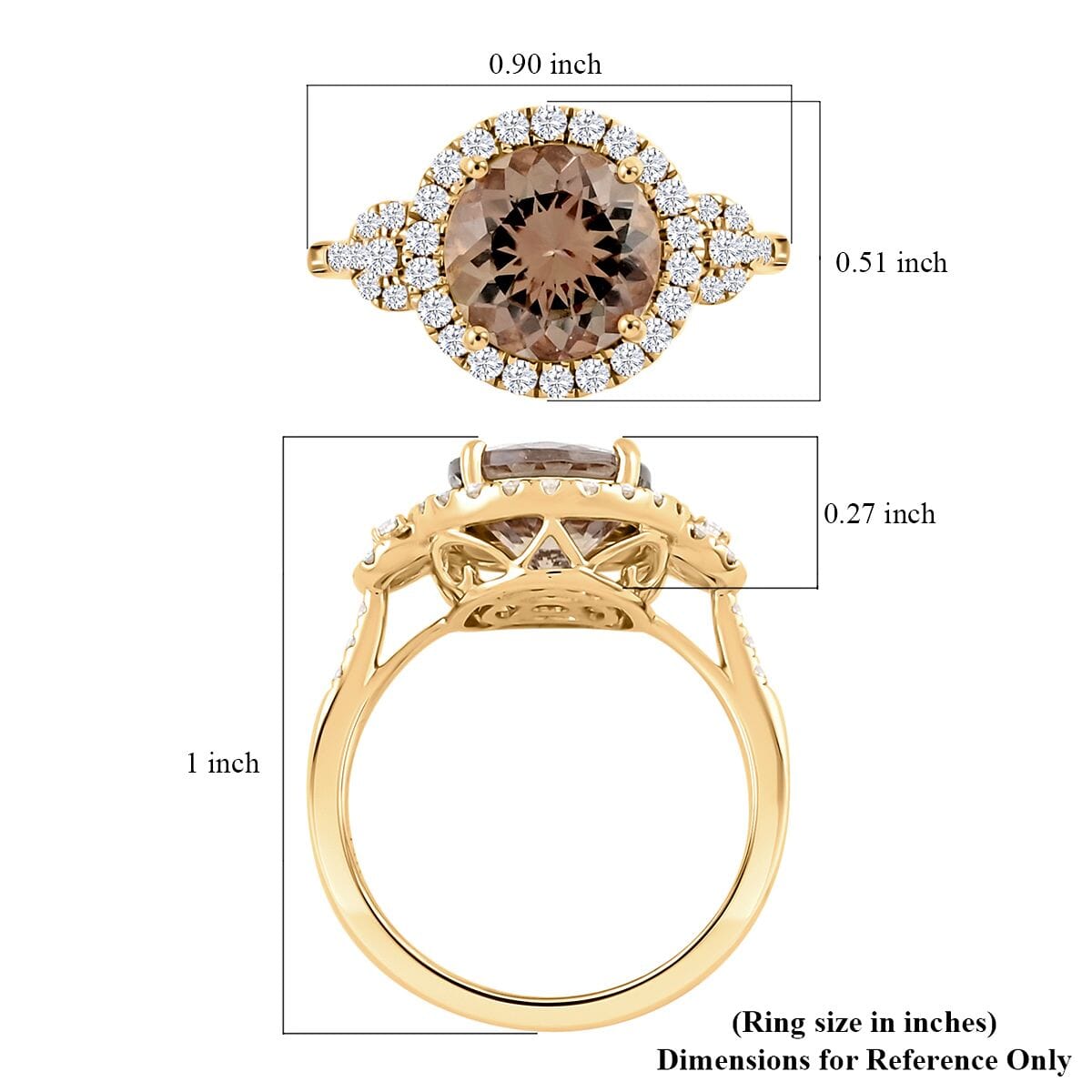 Certified & Appraised Luxoro AAA Turkizite and G-H I2 Diamond 4.00 ctw Ring in 14K Yellow Gold (Size 9.0) 4.15 Grams (Del. in 10-15 Days) image number 5