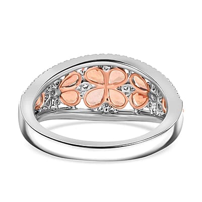 Modani Padparadscha Sapphire and Diamond 1.85 ctw Ring in 14K White Gold (Size 10.0) (Del. in 7-10 Days)
