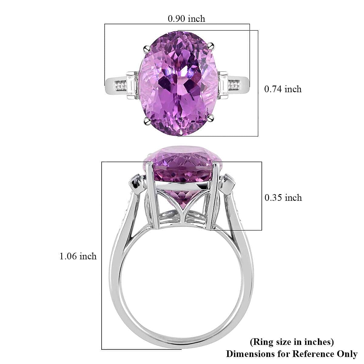 Certified & Appraised Rhapsody AAAA Patroke Kunzite and E-F VS Diamond 10.55 ctw Ring in 950 Platinum (Size 8.5) 7.86 Grams image number 5