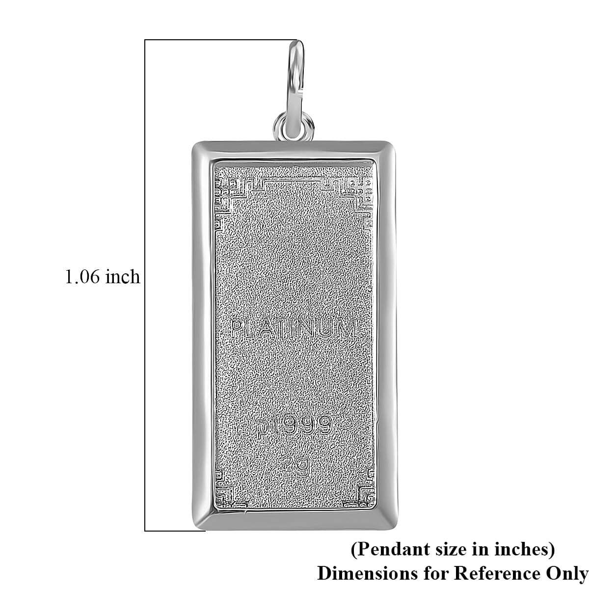Bar Pendant (21x11x0.4mm) in 999 Platinum 2.15 Grams