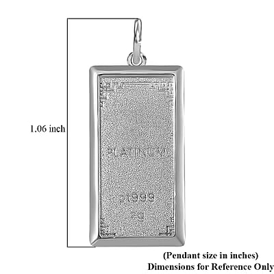 Bar Pendant (21x11x0.4mm) in 999 Platinum 2.15 Grams
