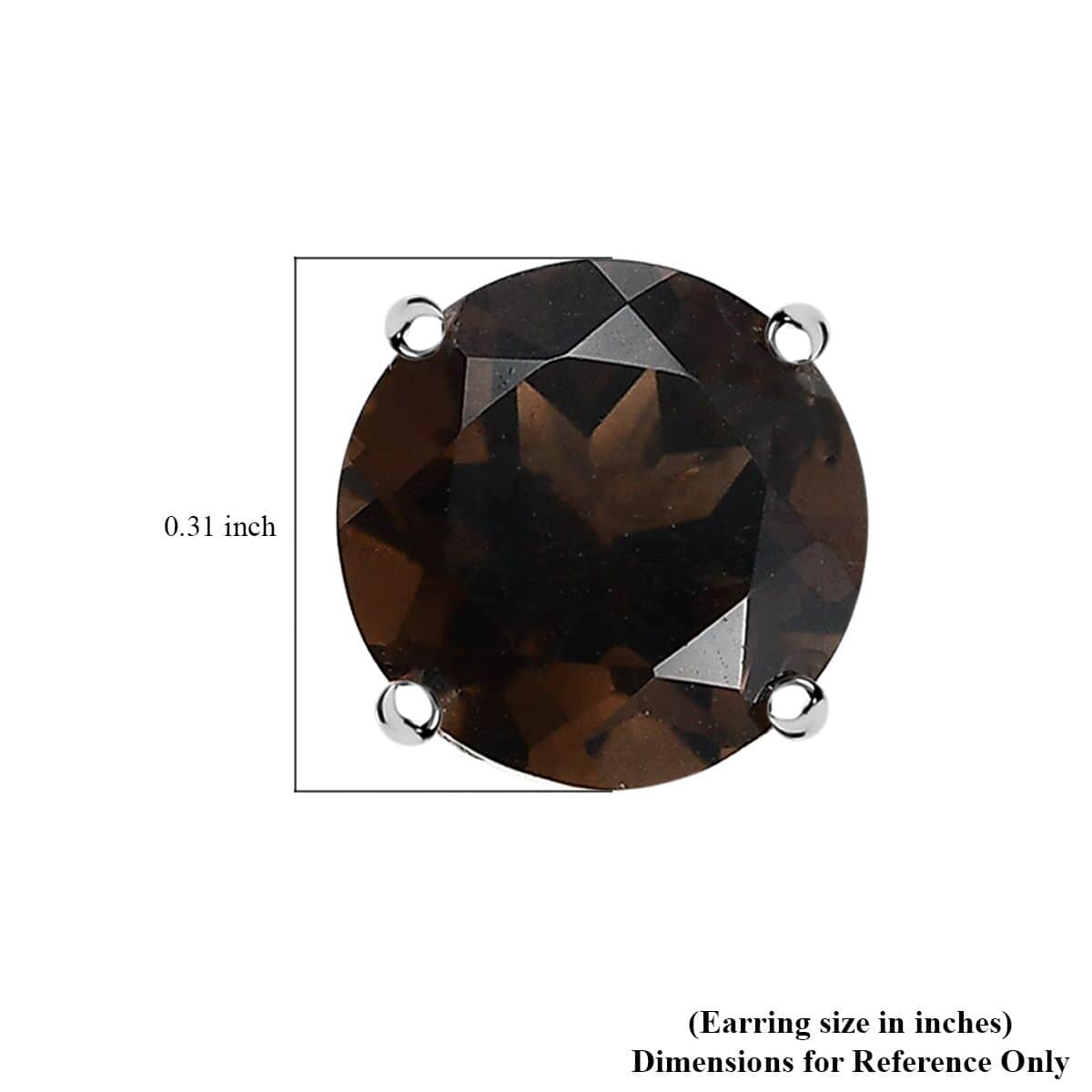 Premium Brazilian Smoky Quartz 2.60 ctw Solitaire Stud Earrings in Sterling Silver image number 4