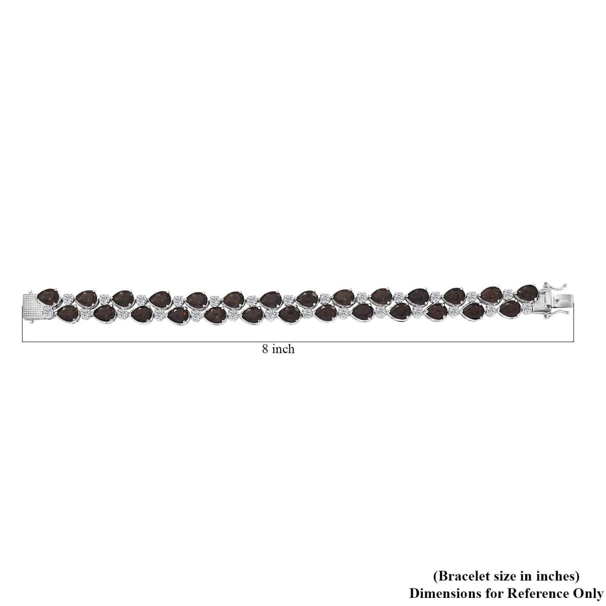 Karis Premium Brazilian Smoky Quartz and White Zircon 32.50 ctw Bracelet in Platinum Bond (7.25 In) image number 4