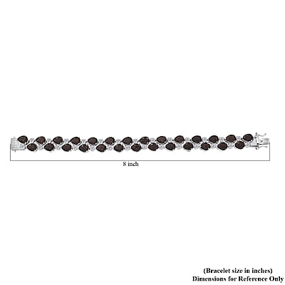 Karis Premium Brazilian Smoky Quartz and White Zircon 32.50 ctw Bracelet in Platinum Bond (7.25 In)
